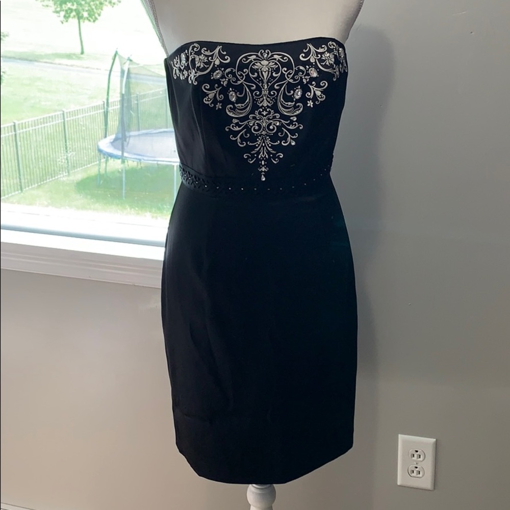 WHBM Black & White strapless dress 2 homecoming
